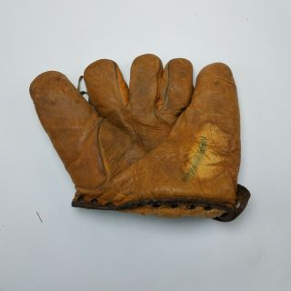 Vintage Eddie Stanky (?) Leather Split Finger Baseball Glove