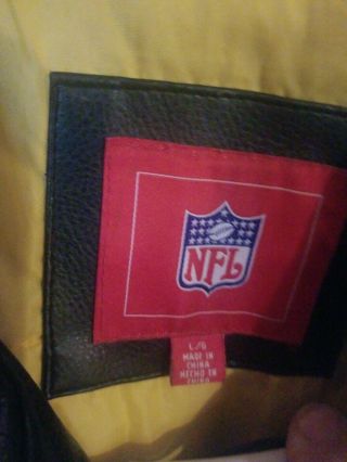 Vintage Pittsburgh Steelers Men ' s NFL Faux Leather Jacket Size L Large 3