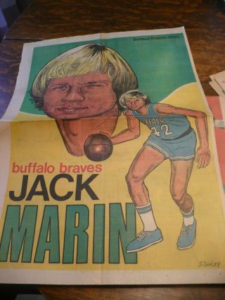 Buffalo News Color Poster - 3/30/74 Buffalo Braves - Jack Marin