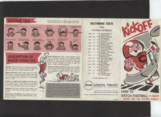 Vintage Union Trust Of Md Baltimore Colts 1969 Schedule How To Watch Football