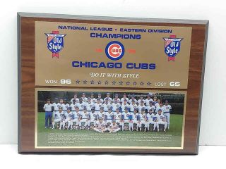 Vintage Chicago Cubs 1984 Team Plaque Sign Old Style Beer Advertising Display