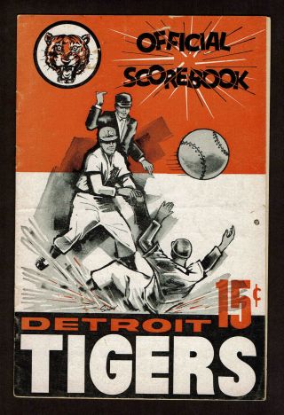 1962 Detroit Tigers Vs Boston Red Sox Baseball Program