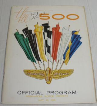 1968 Indianapolis 500 52nd Official Program Indy Motor Speedway Torino Pace Car
