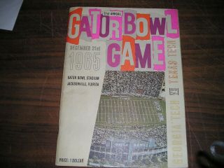 Georgia Tech Texas Tech Gator Bowl Program 1965