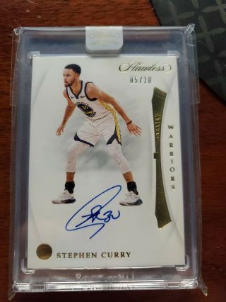 2018 - 19 Panini Flawless Encased Vs.  Signatures Auto Gold : Stephen Curry 05/10