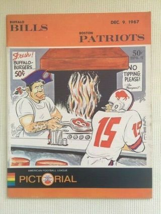 1967 Boston Patriots - Buffalo Bills Game Day Program