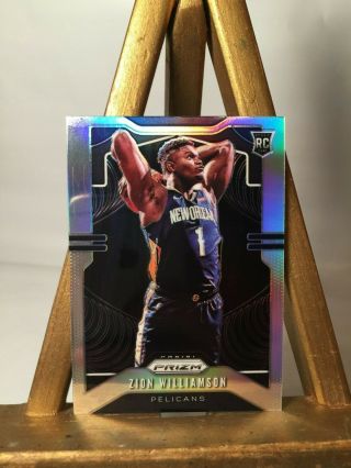 ZION WILLIAMSON RC 2019 - 20 Panini Prizm SILVER REFRACTOR ROOKIE SP 248 RC READ 3