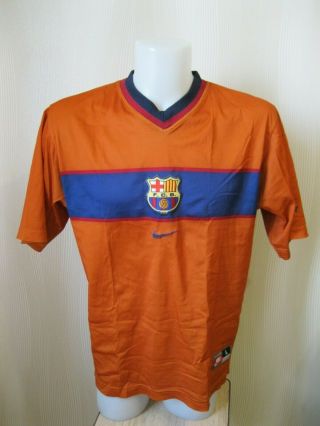 Fc Barcelona 1998/1999 Away Sz L Nike Shirt Jersey Maillot Soccer Football Barca