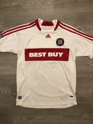 Adidas Best Buy Chicago Fire Mens Soccer Jersey Sz L White Red Climacool