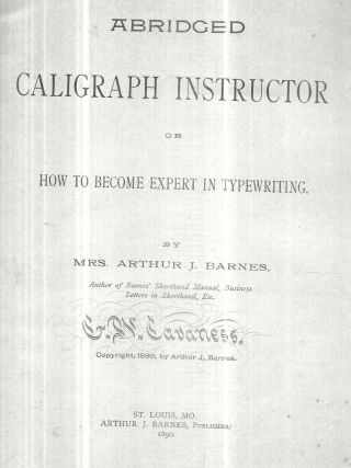 VERY EARLY 1890 TYPEWRITER CALIGRAPH INSTRUCTOR HARTFORD ST.  LOUIS ILLUSTRATED 3