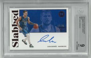 2018 - 19 Panini Encased Luka Doncic Slabbed Signatures Red /25 Rc Bgs 9 Auto 10