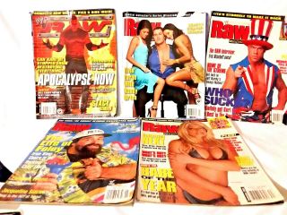 5 Wwf Raw Magazines 2001 - 2002 - 2003