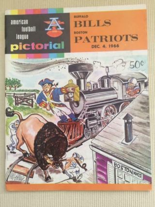 1966 Boston Patriots Vs Buffalo Bills Afl Program
