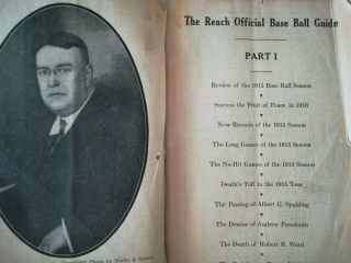 1916 Reach Official Baseball Guide Vintage Stats And Records