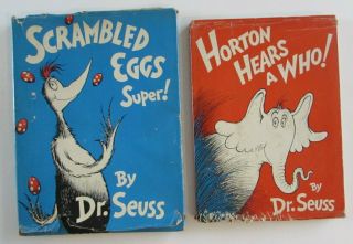 4 Dr Seuss Books 1956 If I ran The Circus Zoo Horton Hears A Who Scrambled Eggs 2