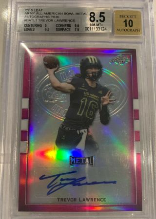 Trevor Lawrence Only 15 Made 2018 Leaf Metal - Pink Autograph Auto