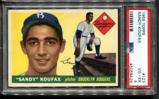 1955 Topps 123 Sandy Koufax Rc Psa 4 Centered Hof Brooklyn Dodgers