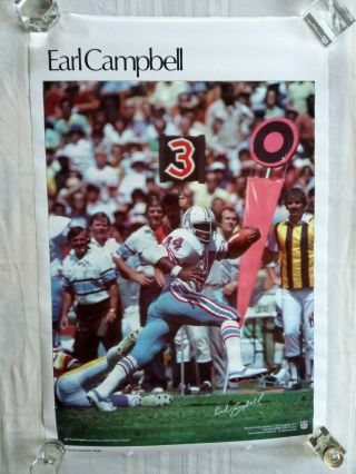 Earl Campbell Sports Illustrated Poster Vintage Houston Oilers 23 " X35 "