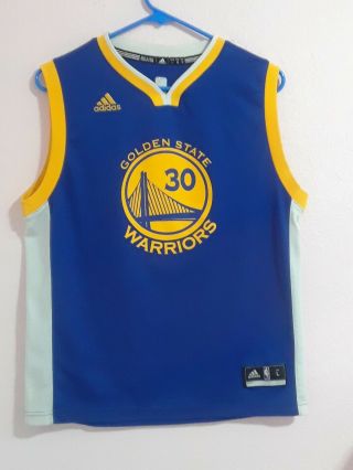 Golden State Warriors Curry Nba Adidas Basketball Jersey Youth Kids Large L 30