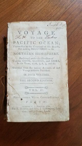 A Voyage To The Pacific Ocean,  Captain Cook,  Volume Iv,  2nd Ed.  Printed 1787.