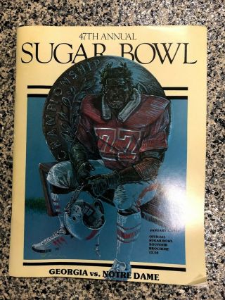 January 1,  1981 47th Annual Sugar Bowl Georgia Notre Dame Program