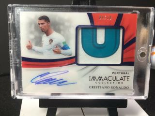 2018 - 19 Immaculate Soccer Cristiano Ronaldo Match Worn Patch Autograph 4/10 Auto
