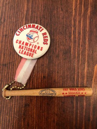 Cincinnati Reds 1961 World Series Mini Bat And Pin