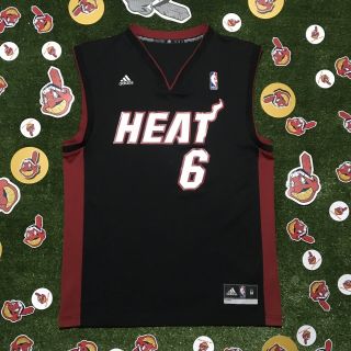 Lebron James Miami Heat 6 Jersey Basketball Nba Adidas Mens Adult Medium