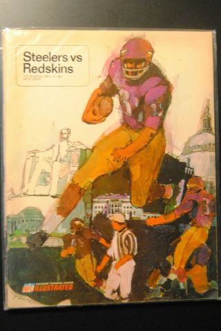 1967 Pittsburgh Steelers Vs Washington Redskins Football Program