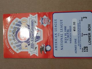 1990 All Star Game Ticket Stub Chicago Cubs Mlb Baseball