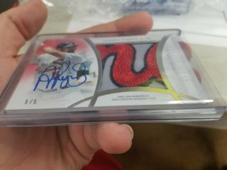 5/5 Jersey Number Albert Pujols Autograph And Game Worn Patch Card