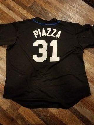 Majestic York Mets Mike Piazza Black Baseball Jersey Mens Size XL 2