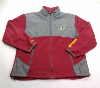 Nfl Mens Washington Redskins Burgundy Gray Full Zip Fleece Jacket Size 2xl Xxl
