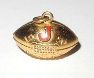 1950 Football J College Champions Pendant Pin Coin Medal Token Charm Gold