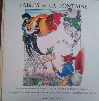 Fables De La Fontaine Felix Lorioux Illustrated Hc 1958 French Text Children 