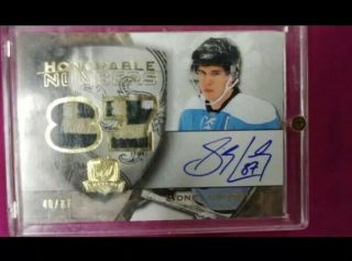 2008 - 09 The Cup Honorable Numbers Sidney Crosby Patch Auto /87 Penguins Hof