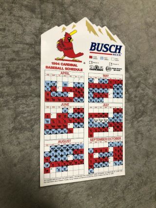 1994 St Louis Cardinals Baseball Busch Beer Magnet Schedule Sga Kplr Psn Kmox