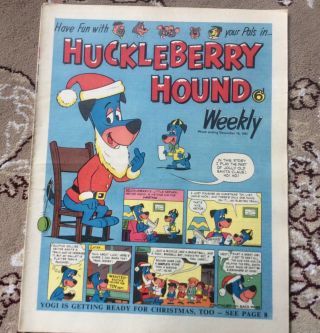 Hanna Barbera Huckleberry Hound Weekly Comic No.  11 We 16/12/61 V.  Vgc Christmas