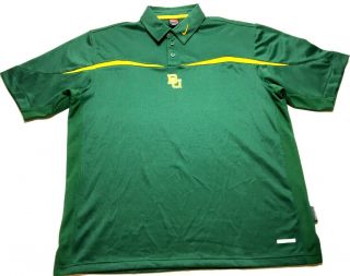 Nike Baylor University Mens Green Short Sleeve Polo Shirt Size Large