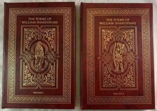 Easton Press Leather 2v Set The Poems Of William Shakespeare