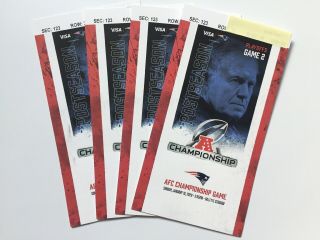 Four 2020 England Patriots Phantom Afc Championship Tickets Stubs Tom Brady