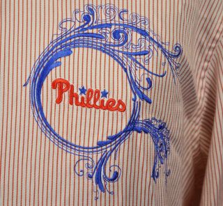 Robert Graham Philadelphia Phillies Button Front Shirt MLB Baseball Embroidered 2