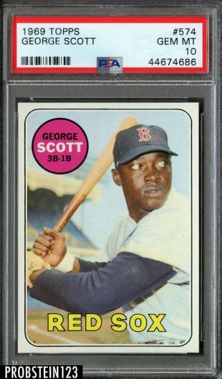 1969 Topps 574 George Scott Boston Red Sox Psa 10 Gem