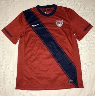 Nike Men’s United States Soccer Training Jersey Medium Us Usa Shirt Red Dri Fit