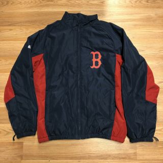 Mlb Boston Red Sox Majestic Men’s Sz M Zip Fleece Lined Windbreaker Jacket Coat