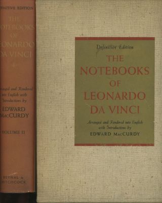 Edward Maccurdy / The Notebooks Of Leonardo Da Vinci Two Volume Set 1st Ed 1938