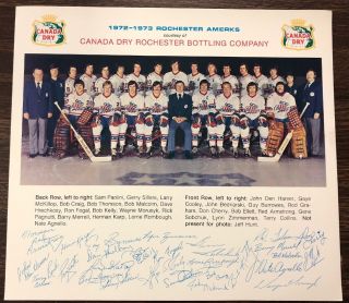 Rare 1972 - 73 Ahl Rochester Americans Team Photo 8x10 American Hockey League