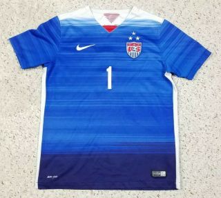 Hope Solo 1 Usa National Team Soccer Nike 2015 Dri - Fit Jersey Youth Size L