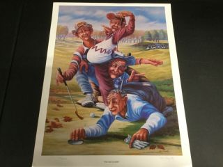 Golf Lithograph Print " Four Man Scramble " Signed Joe Hagerty 194/5000