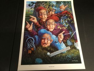 Golf Lithograph Print " Two Man Team " Signed Joe Hagerty 451/5000